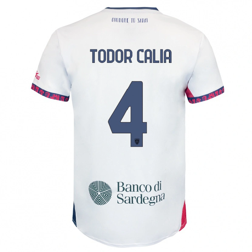 Danxen Men Francesco Todor Calia #4 White Navy Red Away Jersey 2025/26 T-Shirt
