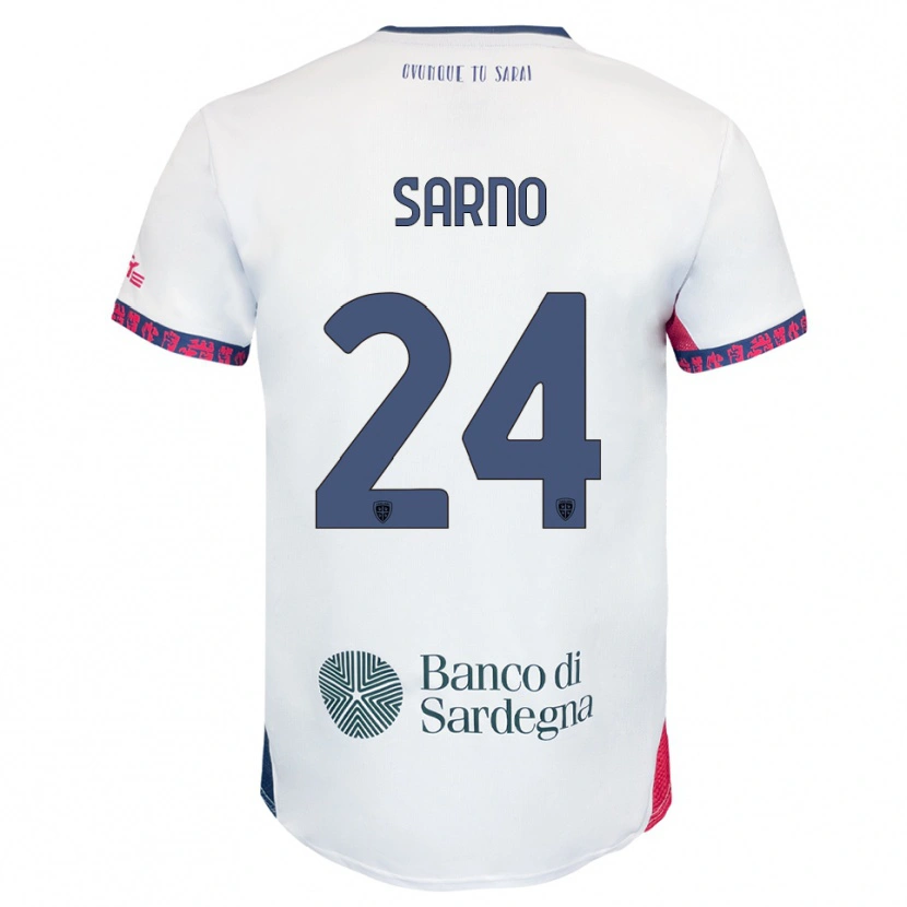 Danxen Men Vincenzo Sarno #24 White Navy Red Away Jersey 2025/26 T-Shirt