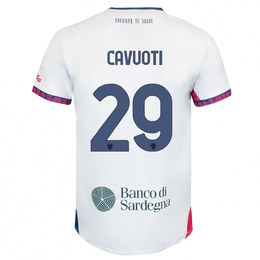 Danxen Men Nicolò Cavuoti #29 White Navy Red Away Jersey 2025/26 T-Shirt