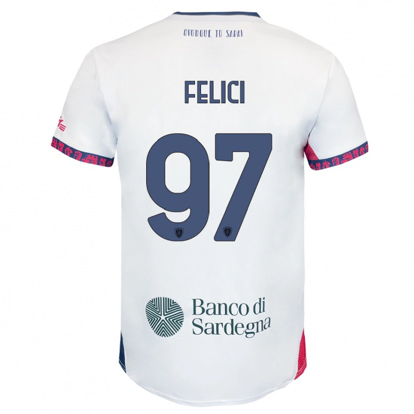 Danxen Men Mattia Felici #97 White Navy Red Away Jersey 2025/26 T-Shirt
