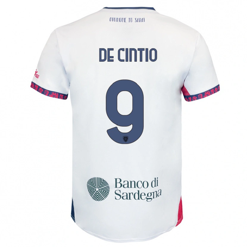 Danxen Men Jacopo De Cintio #9 White Navy Red Away Jersey 2025/26 T-Shirt