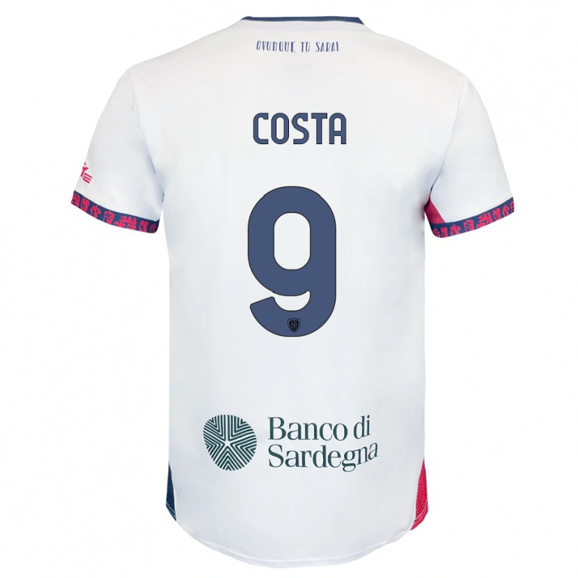 Danxen Men Luca Costa #9 White Navy Red Away Jersey 2025/26 T-Shirt
