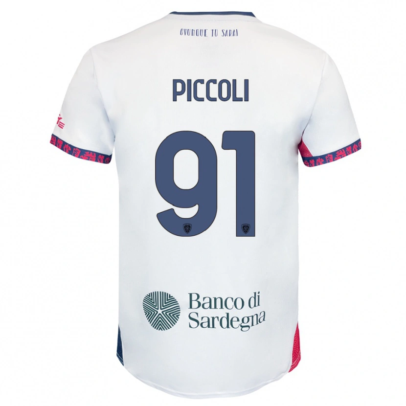 Danxen Men Roberto Piccoli #91 White Navy Red Away Jersey 2025/26 T-Shirt