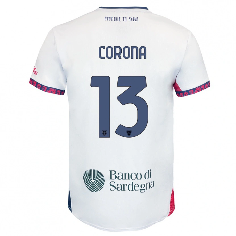 Danxen Men Claudio Corona #13 White Navy Red Away Jersey 2025/26 T-Shirt