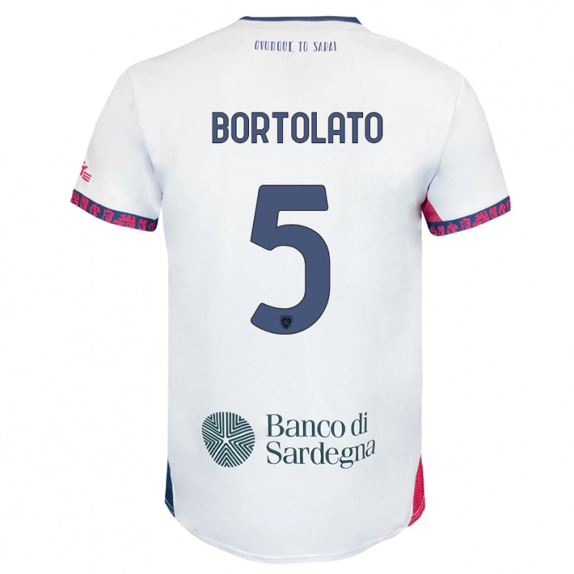 Danxen Men Filippo Bortolato #5 White Navy Red Away Jersey 2025/26 T-Shirt