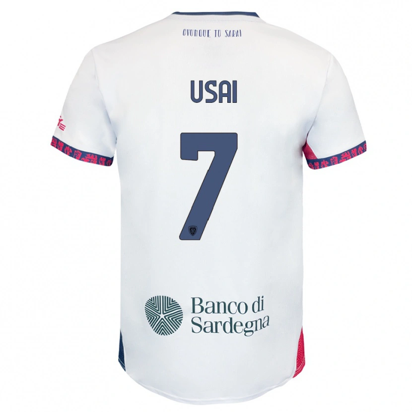Danxen Men Carlo Usai #7 White Navy Red Away Jersey 2025/26 T-Shirt