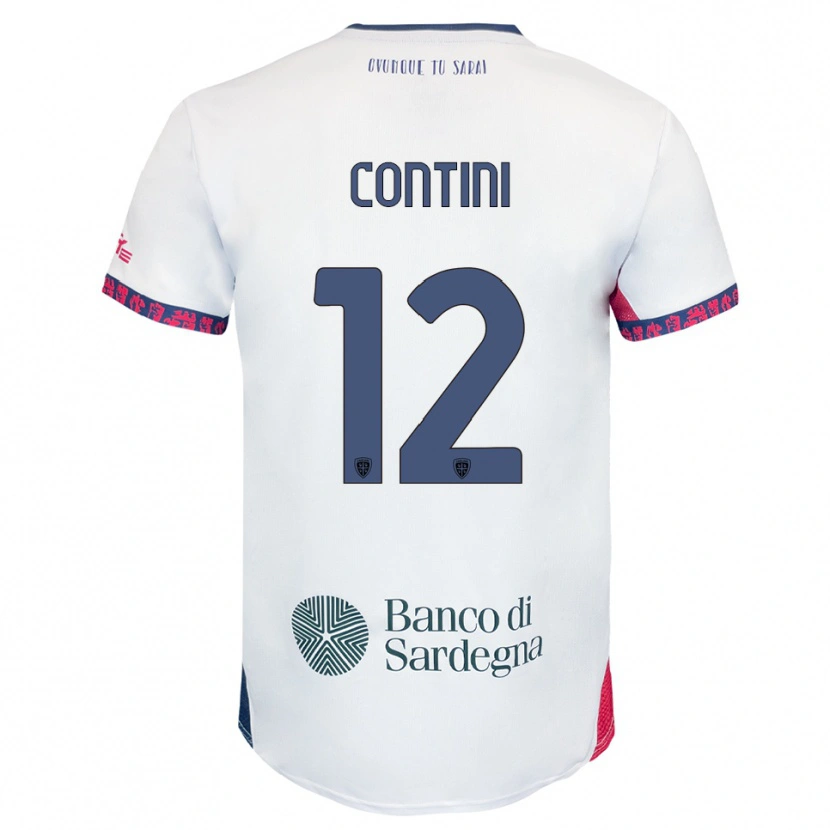 Danxen Men Federico Contini #12 White Navy Red Away Jersey 2025/26 T-Shirt