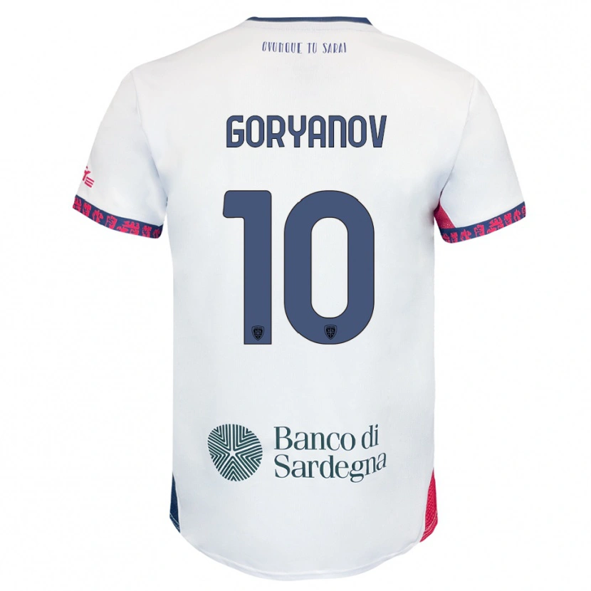 Danxen Men Kristiyan Goryanov #10 White Navy Red Away Jersey 2025/26 T-Shirt