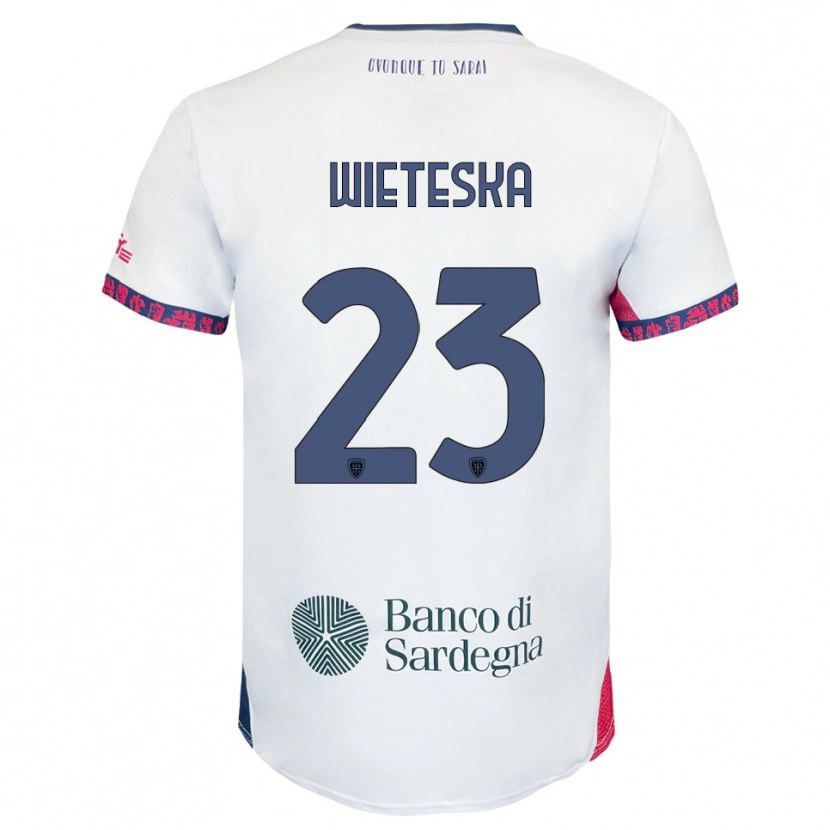Danxen Men Mateusz Wieteska #23 White Navy Red Away Jersey 2025/26 T-Shirt