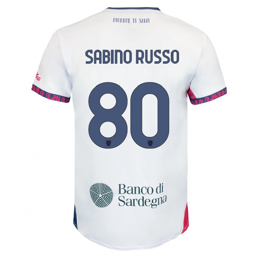 Danxen Men Alessandro Sabino Russo #80 White Navy Red Away Jersey 2025/26 T-Shirt