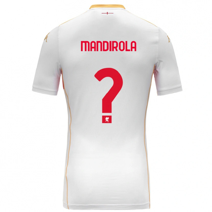 Danxen Men Gabriele Mandirola #0 White Red Away Jersey 2025/26 T-Shirt