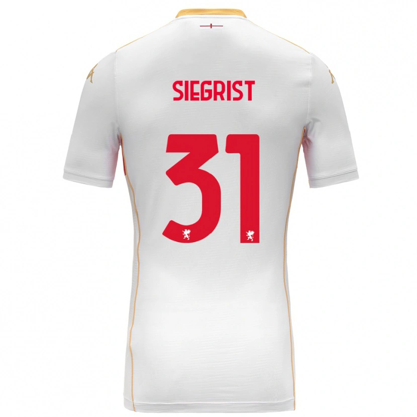 Danxen Men Benjamin Siegrist #31 White Red Away Jersey 2025/26 T-Shirt