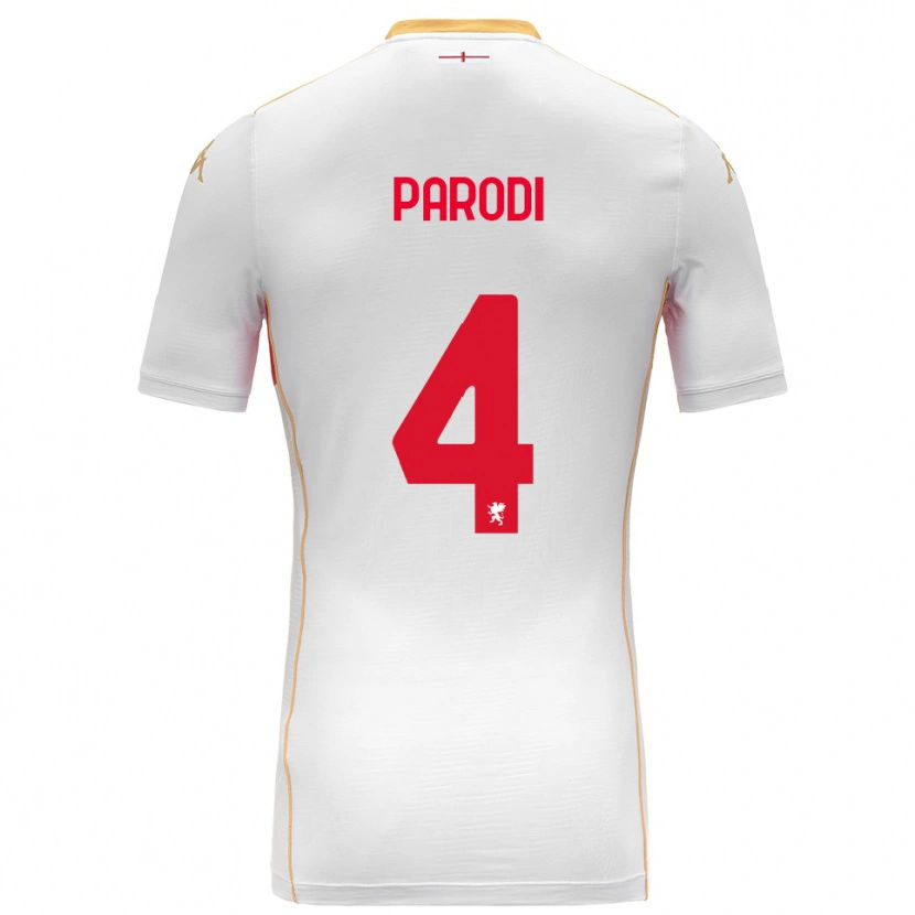 Danxen Men Leonardo Parodi #4 White Red Away Jersey 2025/26 T-Shirt