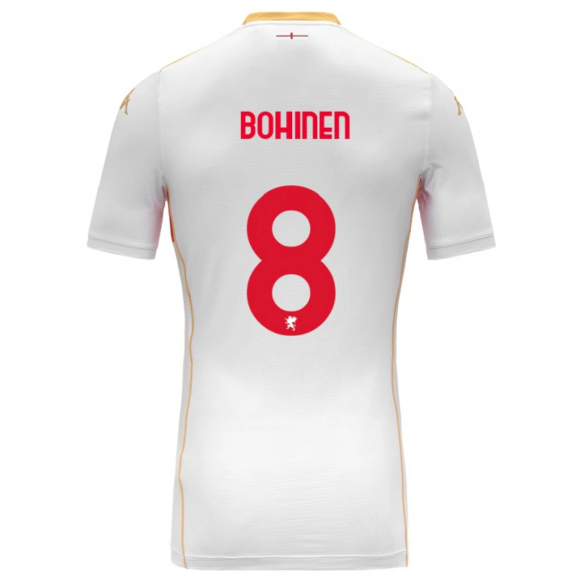 Danxen Men Emil Bohinen #8 White Red Away Jersey 2025/26 T-Shirt