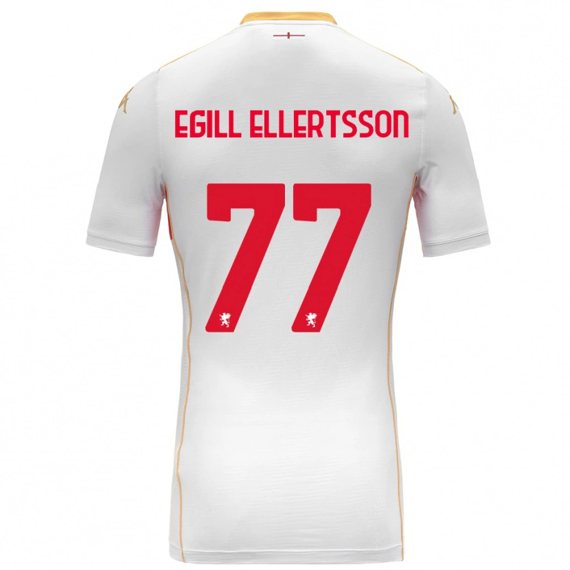 Danxen Men Mikael Egill Ellertsson #77 White Red Away Jersey 2025/26 T-Shirt