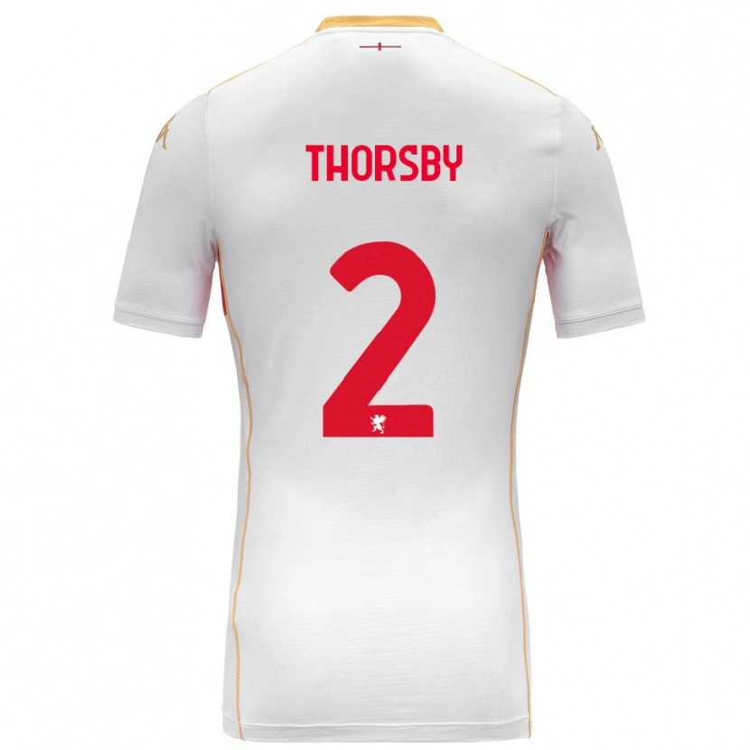 Danxen Men Morten Thorsby #2 White Red Away Jersey 2025/26 T-Shirt