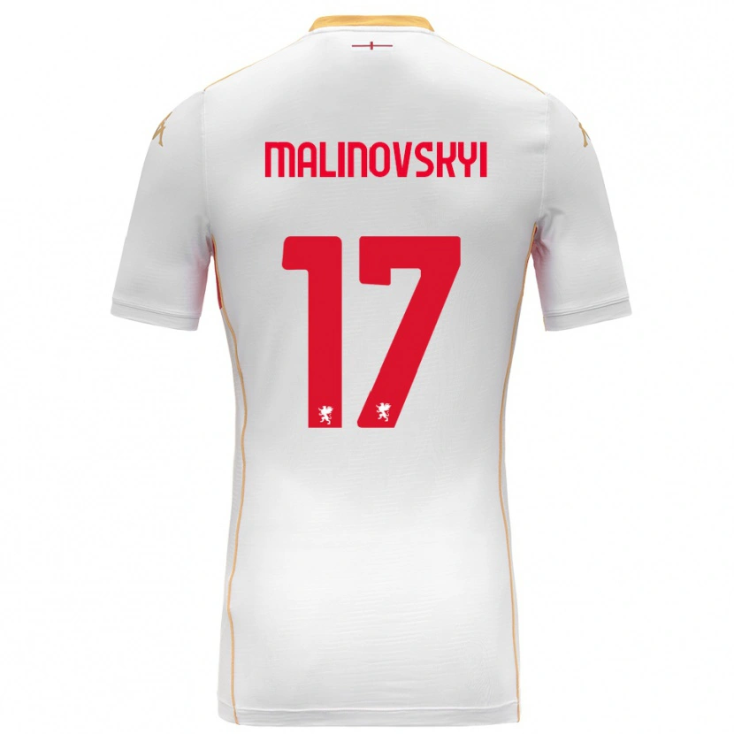 Danxen Men Ruslan Malinovskyi #17 White Red Away Jersey 2025/26 T-Shirt