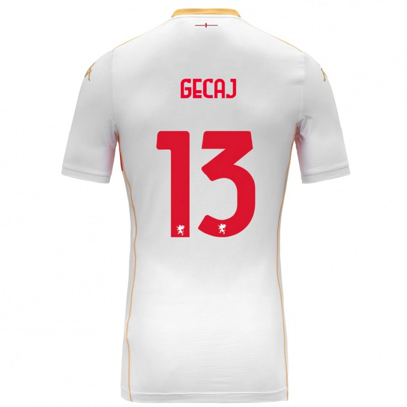 Danxen Men Kris Gecaj #13 White Red Away Jersey 2025/26 T-Shirt