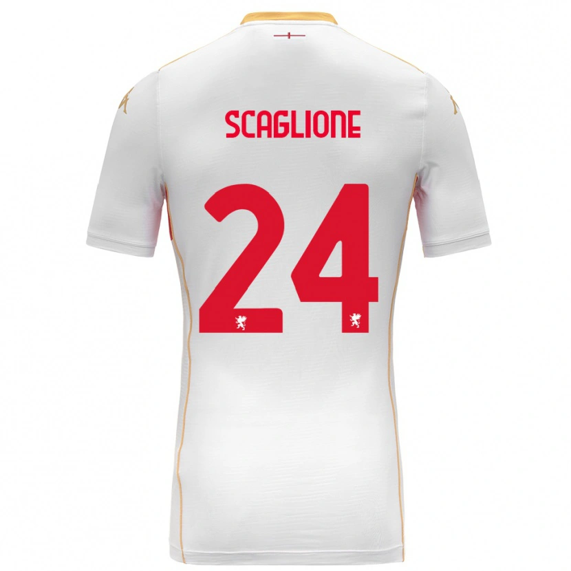 Danxen Men Roberto Scaglione #24 White Red Away Jersey 2025/26 T-Shirt