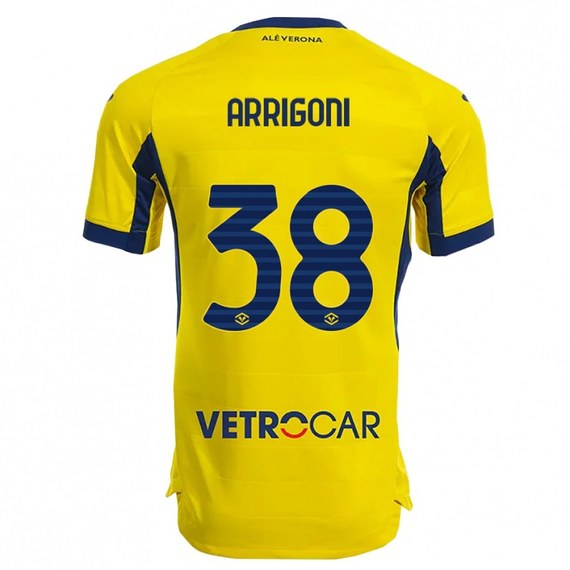 Danxen Men Arrigoni #38 Yellow Navy Away Jersey 2025/26 T-Shirt