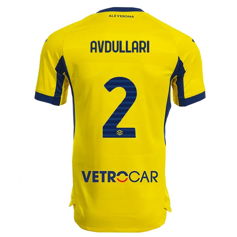 Danxen Men Davide Avdullari #2 Yellow Navy Away Jersey 2025/26 T-Shirt