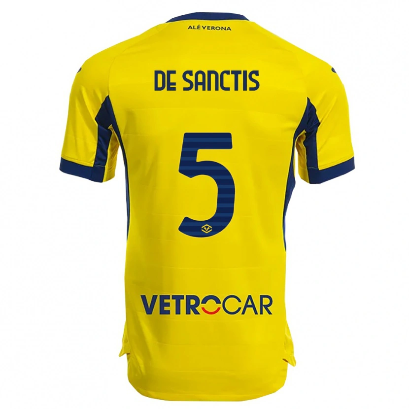 Danxen Men Aurora De Sanctis #5 Yellow Navy Away Jersey 2025/26 T-Shirt