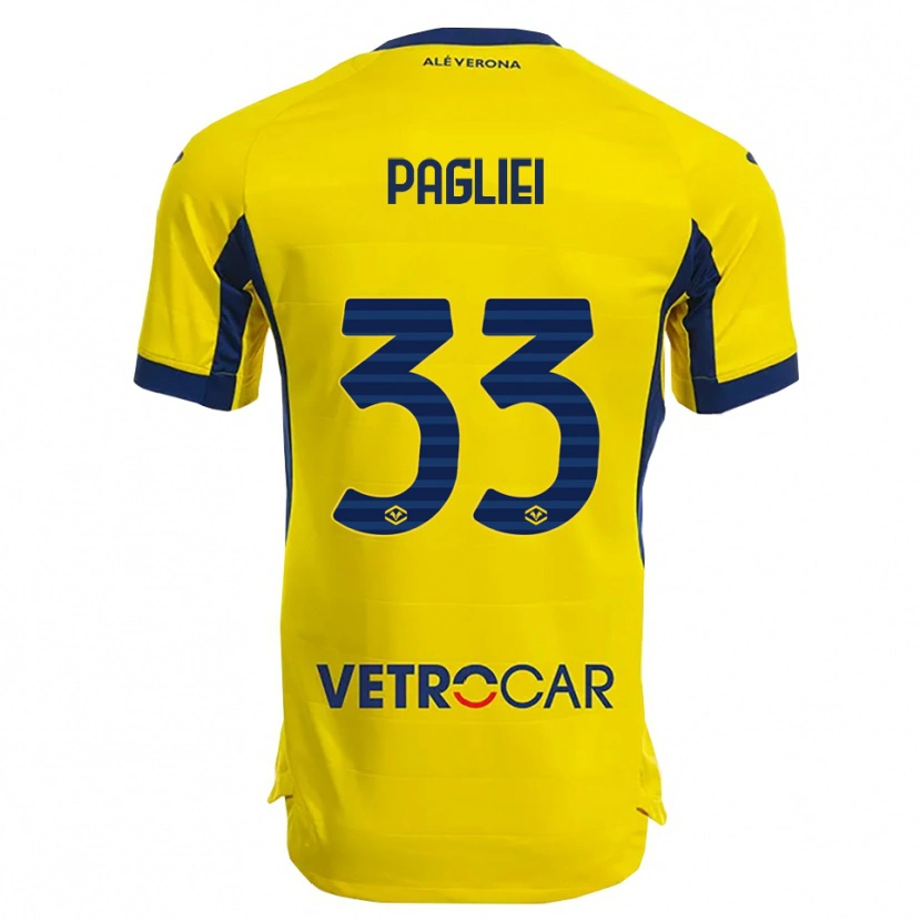 Danxen Men Matteo Pagliei #33 Yellow Navy Away Jersey 2025/26 T-Shirt