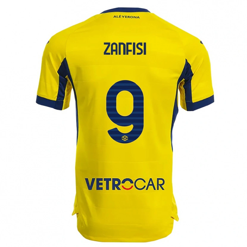 Danxen Men Riccardo Zanfisi #9 Yellow Navy Away Jersey 2025/26 T-Shirt