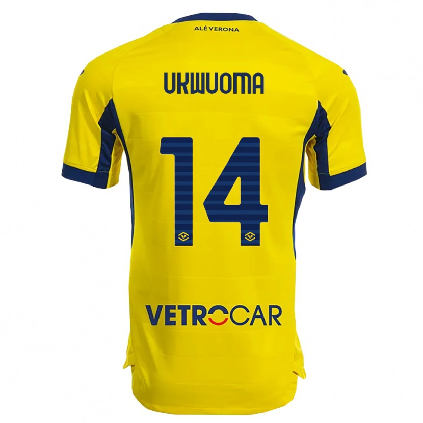 Danxen Men Bright Ukwuoma #14 Yellow Navy Away Jersey 2025/26 T-Shirt