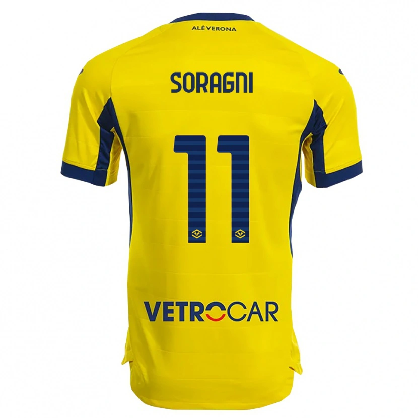 Danxen Men Alberto Soragni #11 Yellow Navy Away Jersey 2025/26 T-Shirt