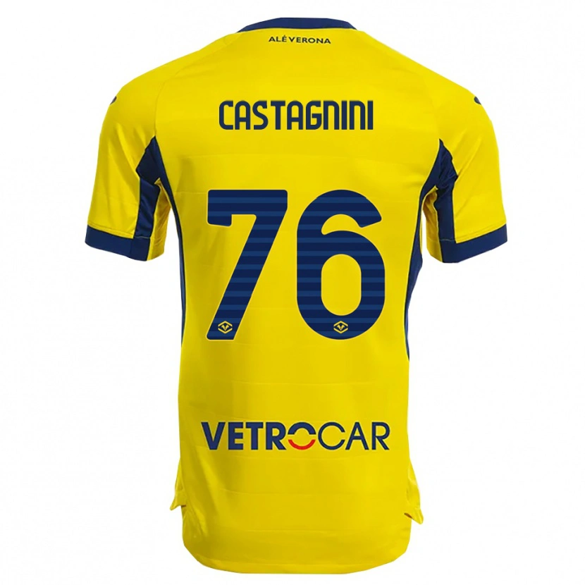 Danxen Men Mirko Castagnini #76 Yellow Navy Away Jersey 2025/26 T-Shirt