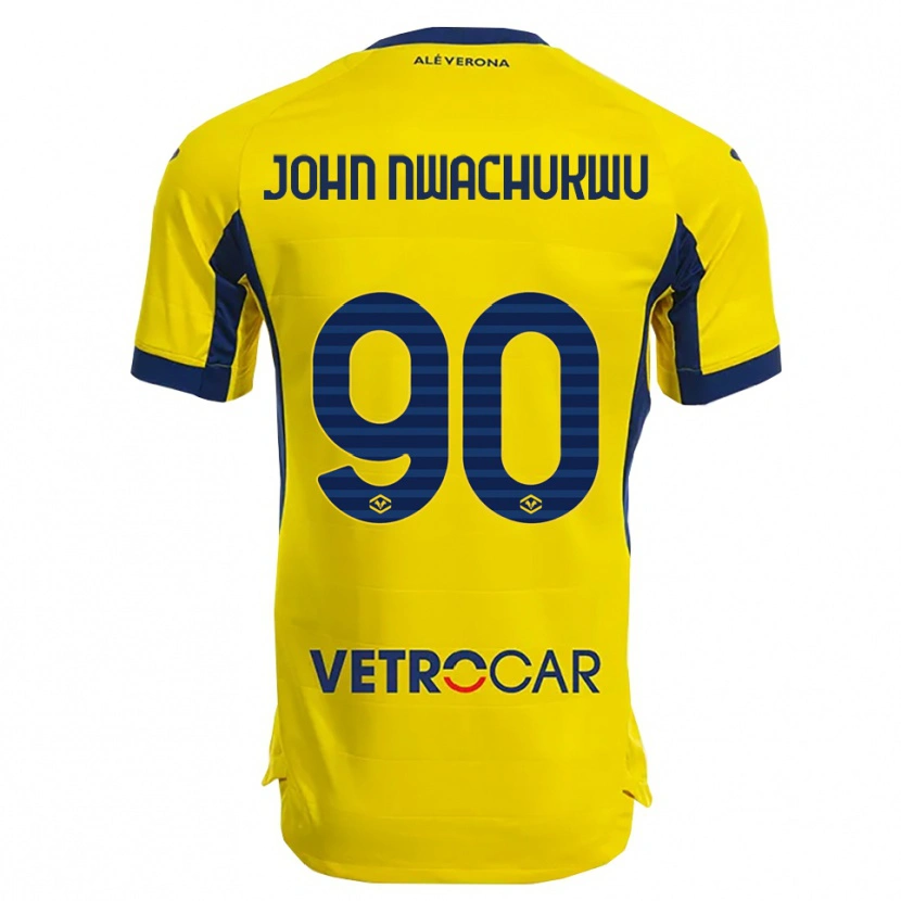 Danxen Men Samuel John Nwachukwu #90 Yellow Navy Away Jersey 2025/26 T-Shirt