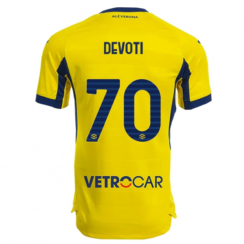 Danxen Men Andrea Devoti #70 Yellow Navy Away Jersey 2025/26 T-Shirt