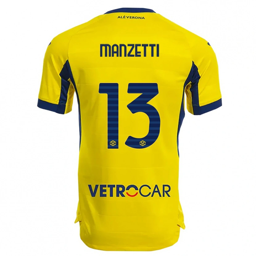 Danxen Men Aurora Manzetti #13 Yellow Navy Away Jersey 2025/26 T-Shirt