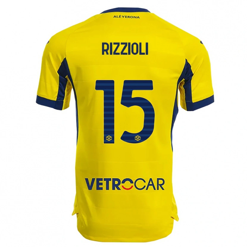 Danxen Men Gaia Rizzioli #15 Yellow Navy Away Jersey 2025/26 T-Shirt