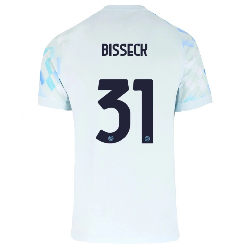 Danxen Men Yann Bisseck #31 White Blue Away Jersey 2025/26 T-Shirt