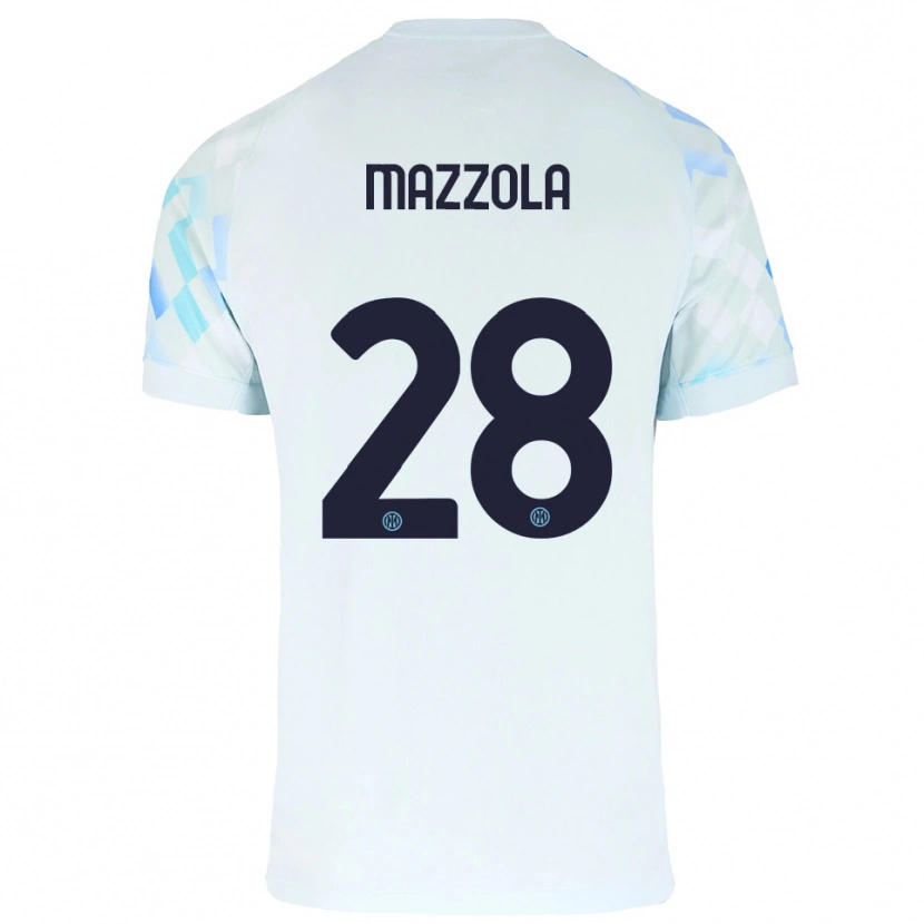 Danxen Men Giuseppe Mazzola #28 White Blue Away Jersey 2025/26 T-Shirt