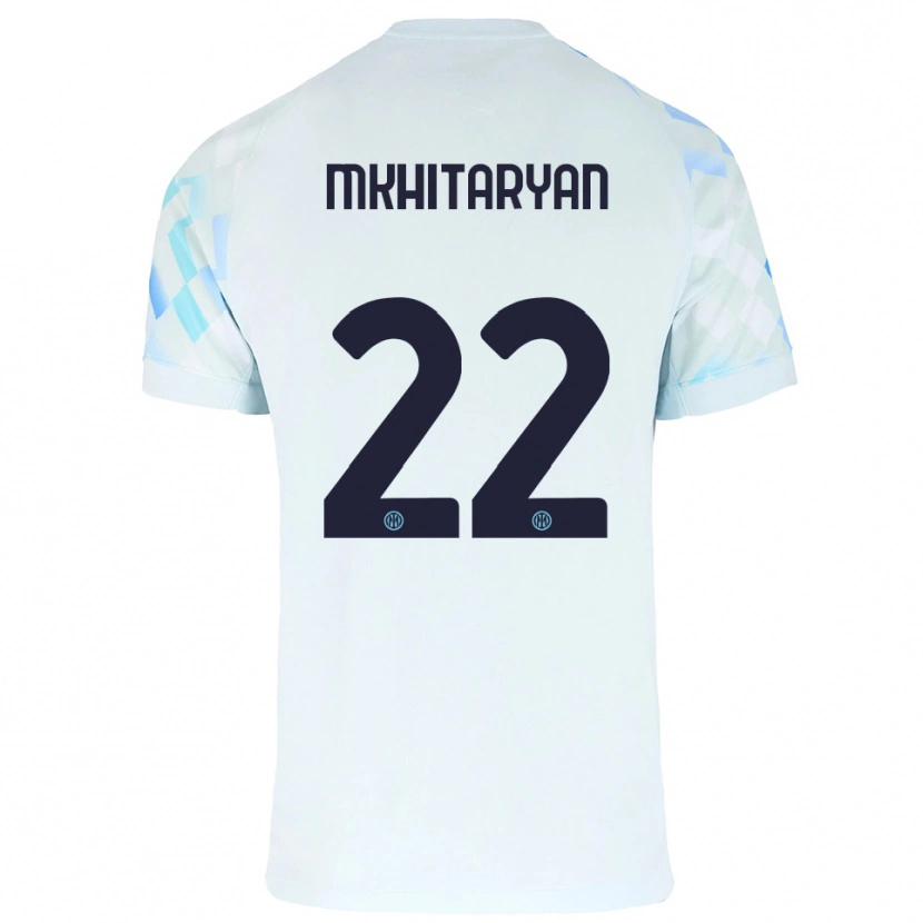 Danxen Men Henrikh Mkhitaryan #22 White Blue Away Jersey 2025/26 T-Shirt