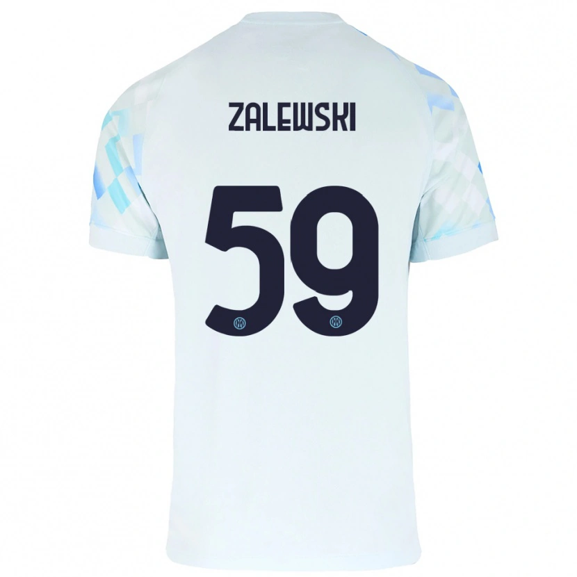 Danxen Men Nicola Zalewski #59 White Blue Away Jersey 2025/26 T-Shirt