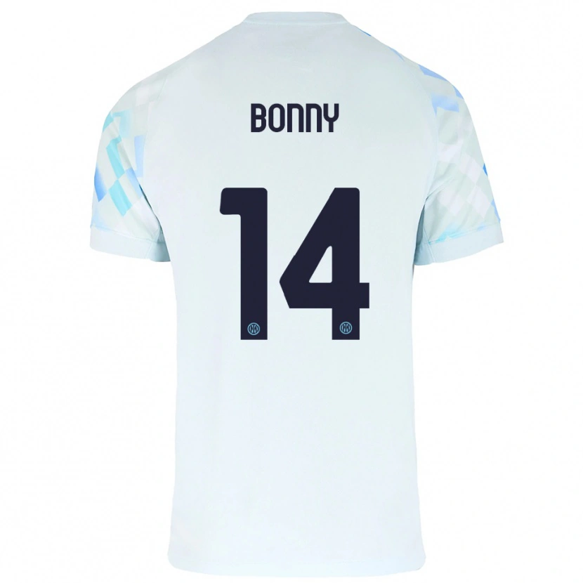 Danxen Men Ange-Yoan Bonny #14 White Blue Away Jersey 2025/26 T-Shirt