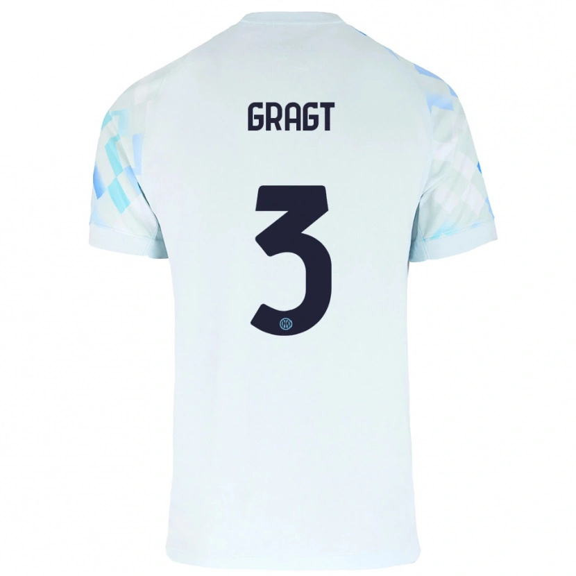 Danxen Men Stefanie Van Der Gragt #3 White Blue Away Jersey 2025/26 T-Shirt