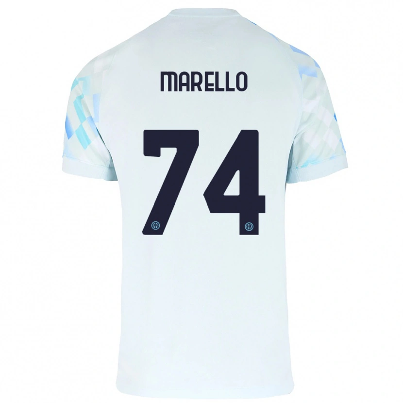 Danxen Men Mattia Marello #74 White Blue Away Jersey 2025/26 T-Shirt