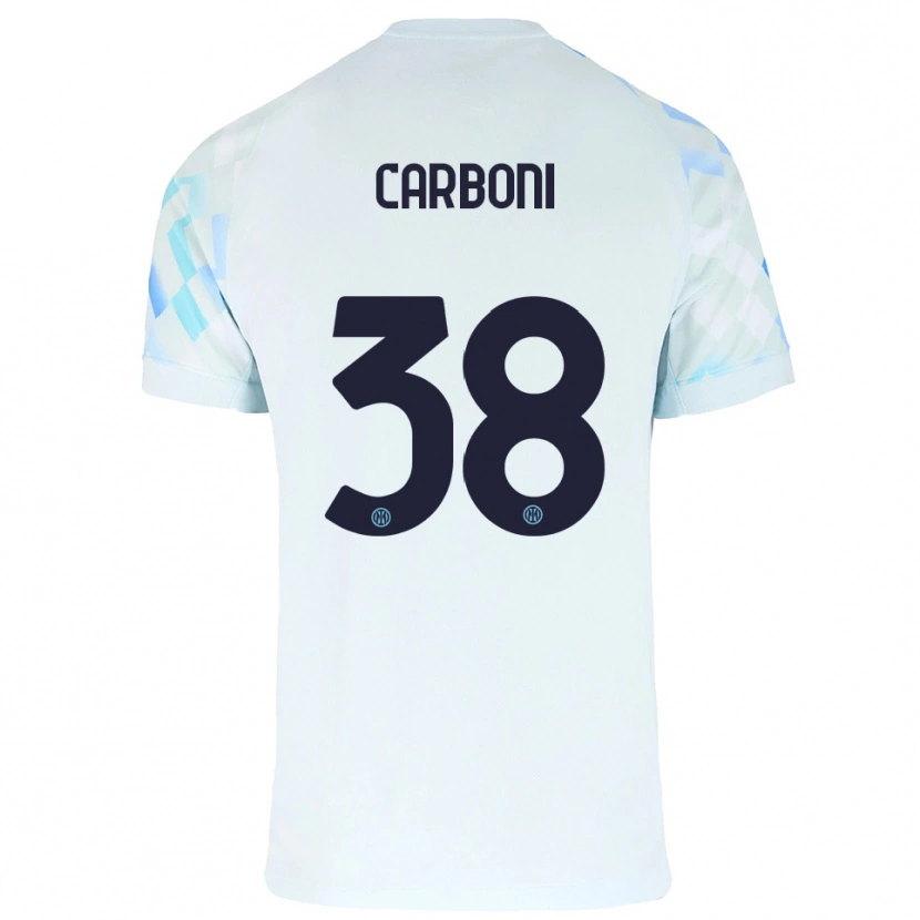 Danxen Men Valentin Carboni #38 White Blue Away Jersey 2025/26 T-Shirt