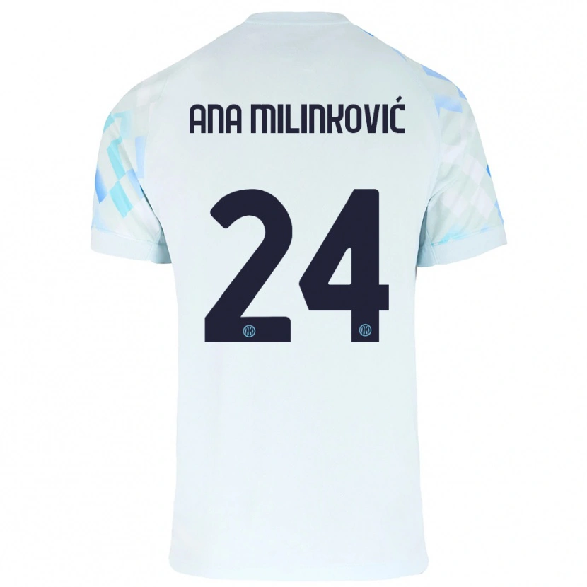 Danxen Men Marija Ana Milinković #24 White Blue Away Jersey 2025/26 T-Shirt