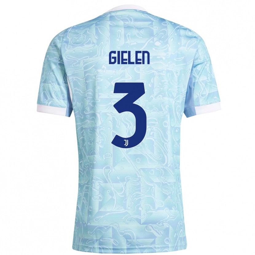 Danxen Men Wout Gielen #3 Sky Blue Yellow Away Jersey 2025/26 T-Shirt