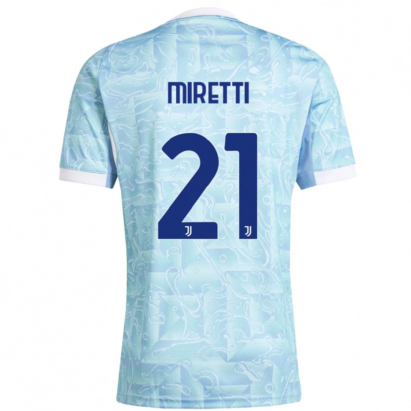 Danxen Men Fabio Miretti #21 Sky Blue Yellow Away Jersey 2025/26 T-Shirt