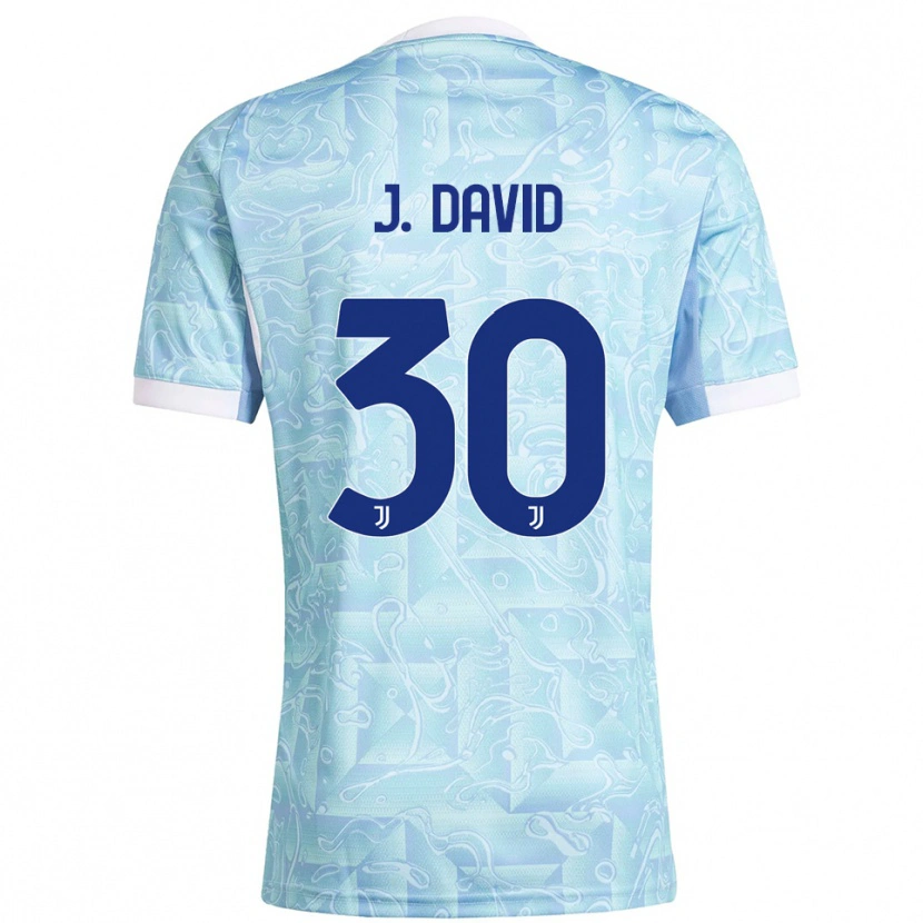 Danxen Men Jonathan David #30 Sky Blue Yellow Away Jersey 2025/26 T-Shirt