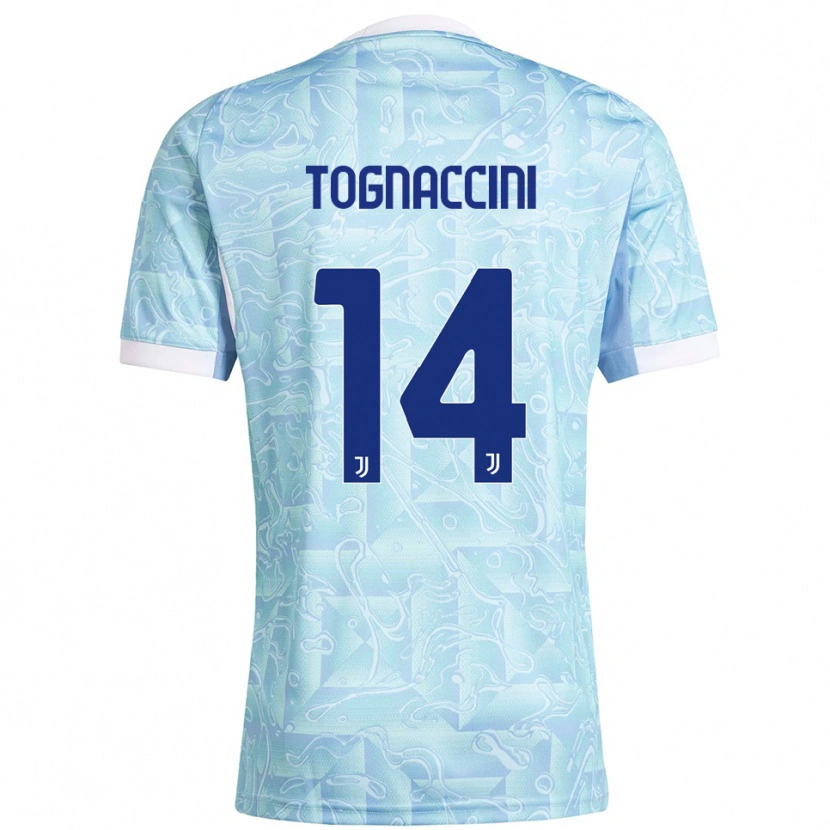 Danxen Men Vittorio Tognaccini #14 Sky Blue Yellow Away Jersey 2025/26 T-Shirt