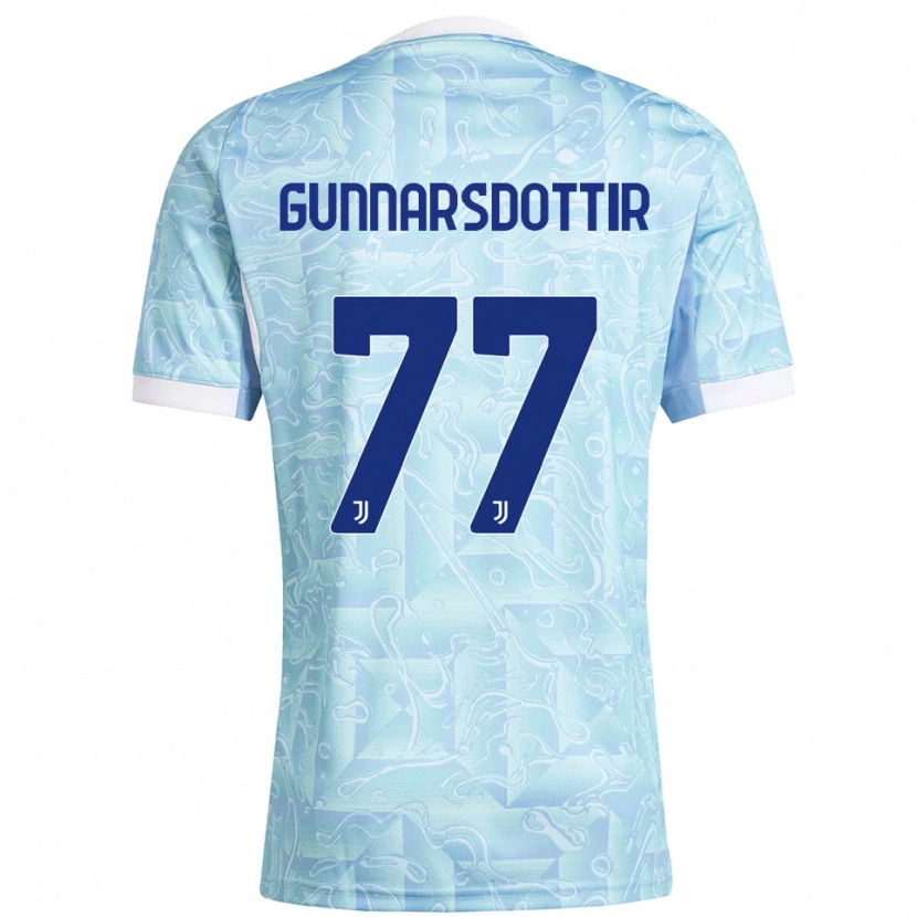 Danxen Men Sara Bjork Gunnarsdottir #77 Sky Blue Yellow Away Jersey 2025/26 T-Shirt