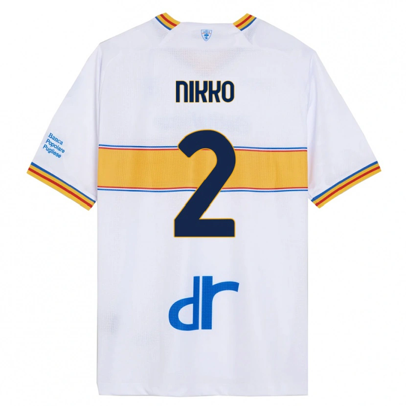 Danxen Men Jimi Nikko #2 White Yellow Away Jersey 2025/26 T-Shirt